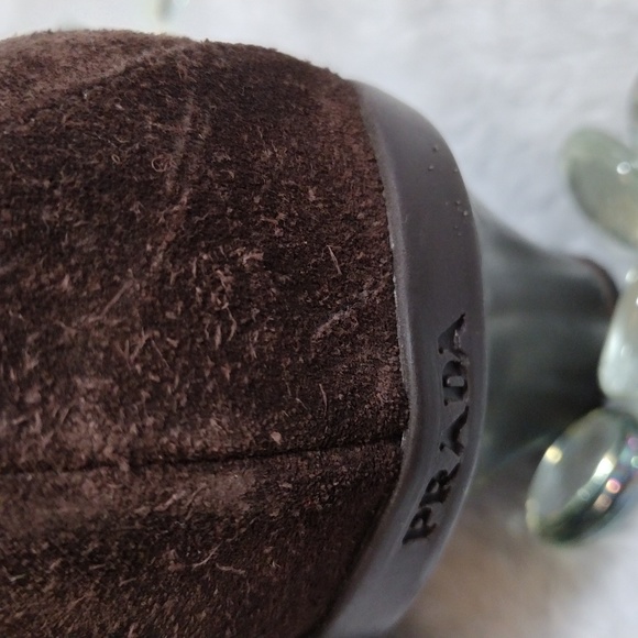 EUC PRADA Brown Suede Ankle  Booties - Picture 13 of 14